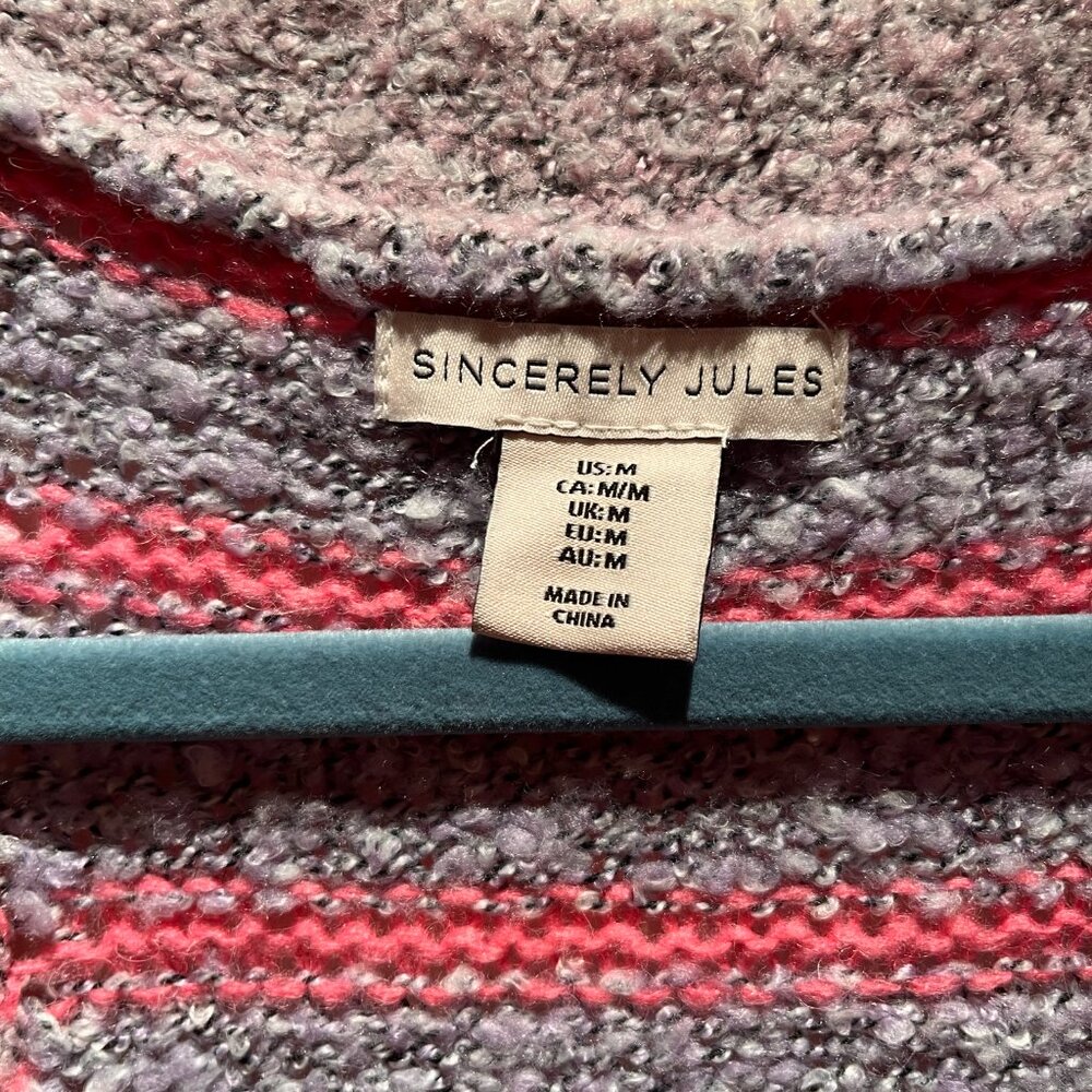 Sincerely Jules Womens Open Front Cardigan Pink Orange & Purple - Picture 3 of 5